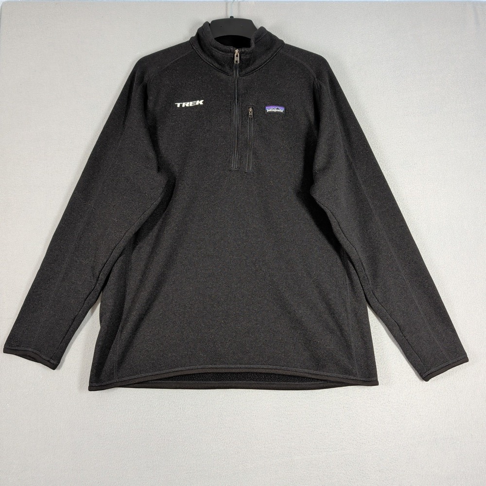 Patagonia Pullover Mens XXL Black Better Sweater Trek Quarter Zip Sweatshirt